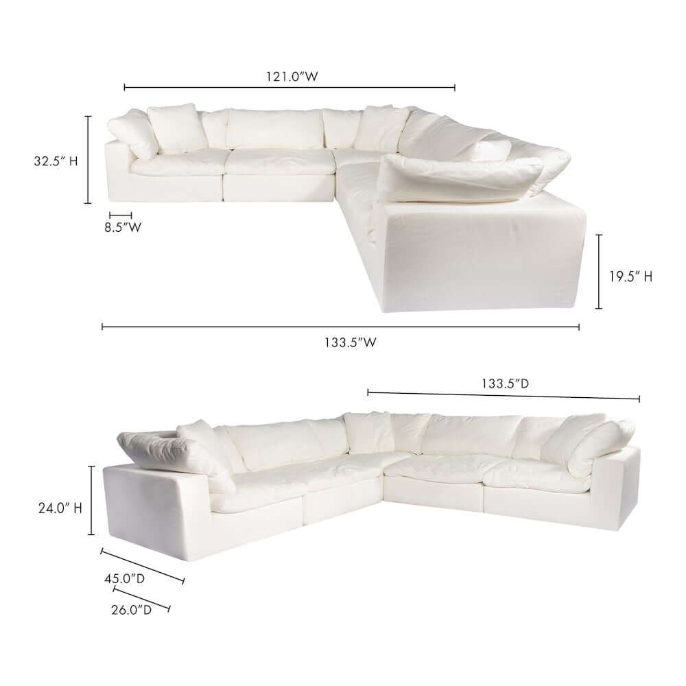 Terra Clay Modern Cloud Modular Sofa Sectional (4 Colors - Various Sizes)