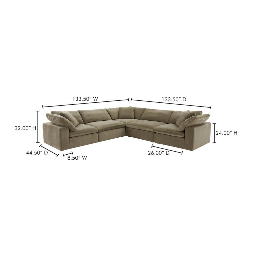 Terra Clay Modern Cloud Modular Sofa Sectional (4 Colors - Various Sizes)