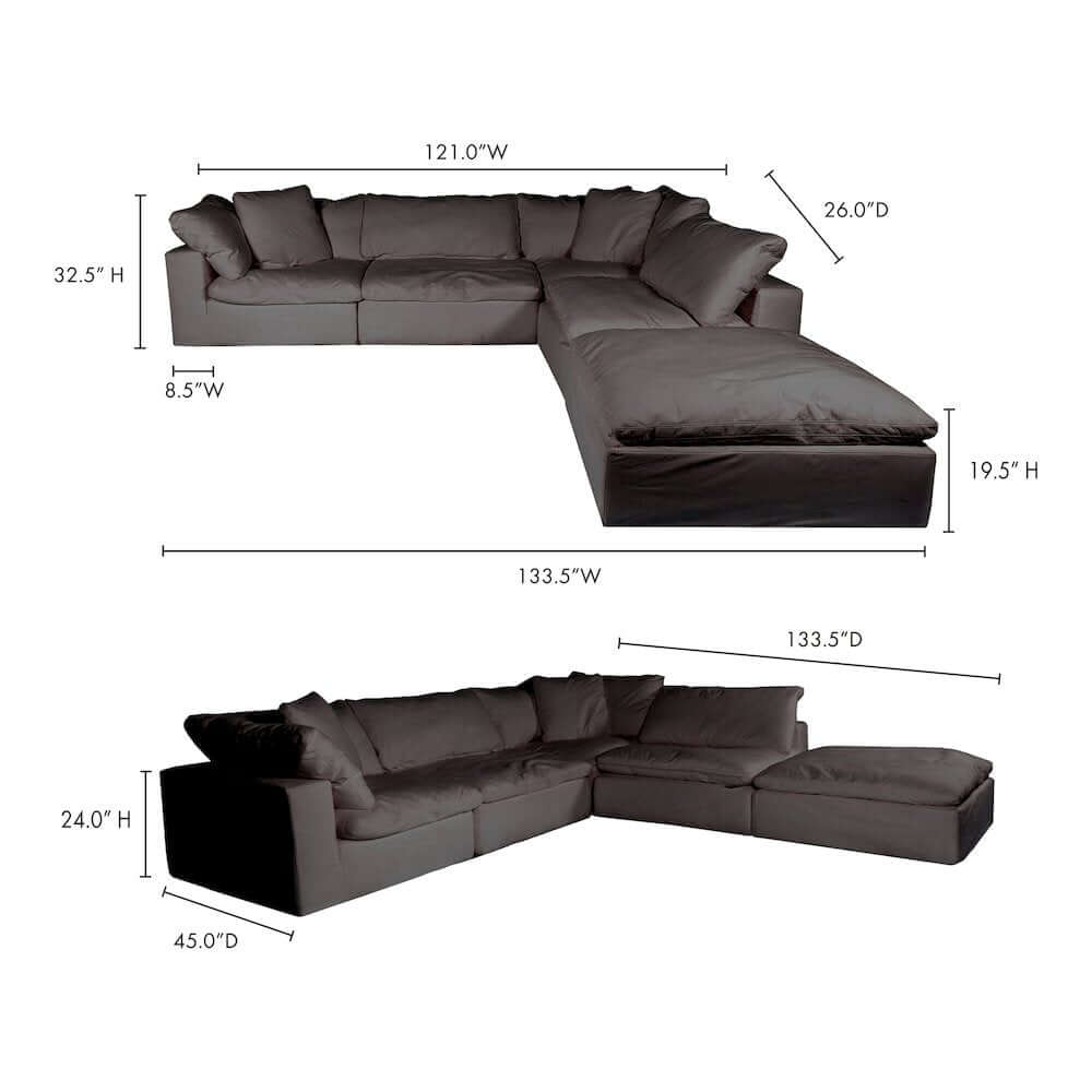 Terra Clay Modern Cloud Modular Sofa Sectional (4 Colors - Various Sizes)