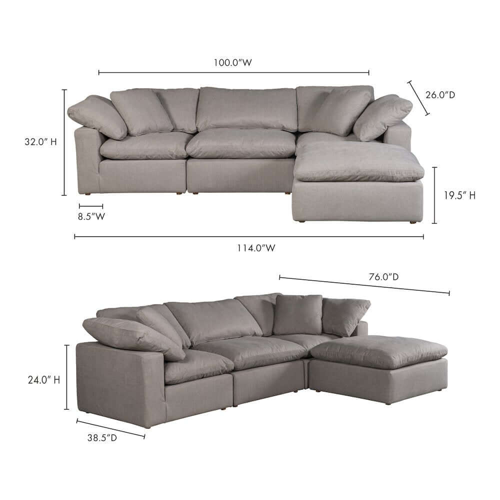 Terra Clay Modern Cloud Modular Sofa Sectional (4 Colors - Various Sizes)