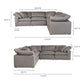 Terra Clay Modern Cloud Modular Sofa Sectional (4 Colors - Various Sizes)