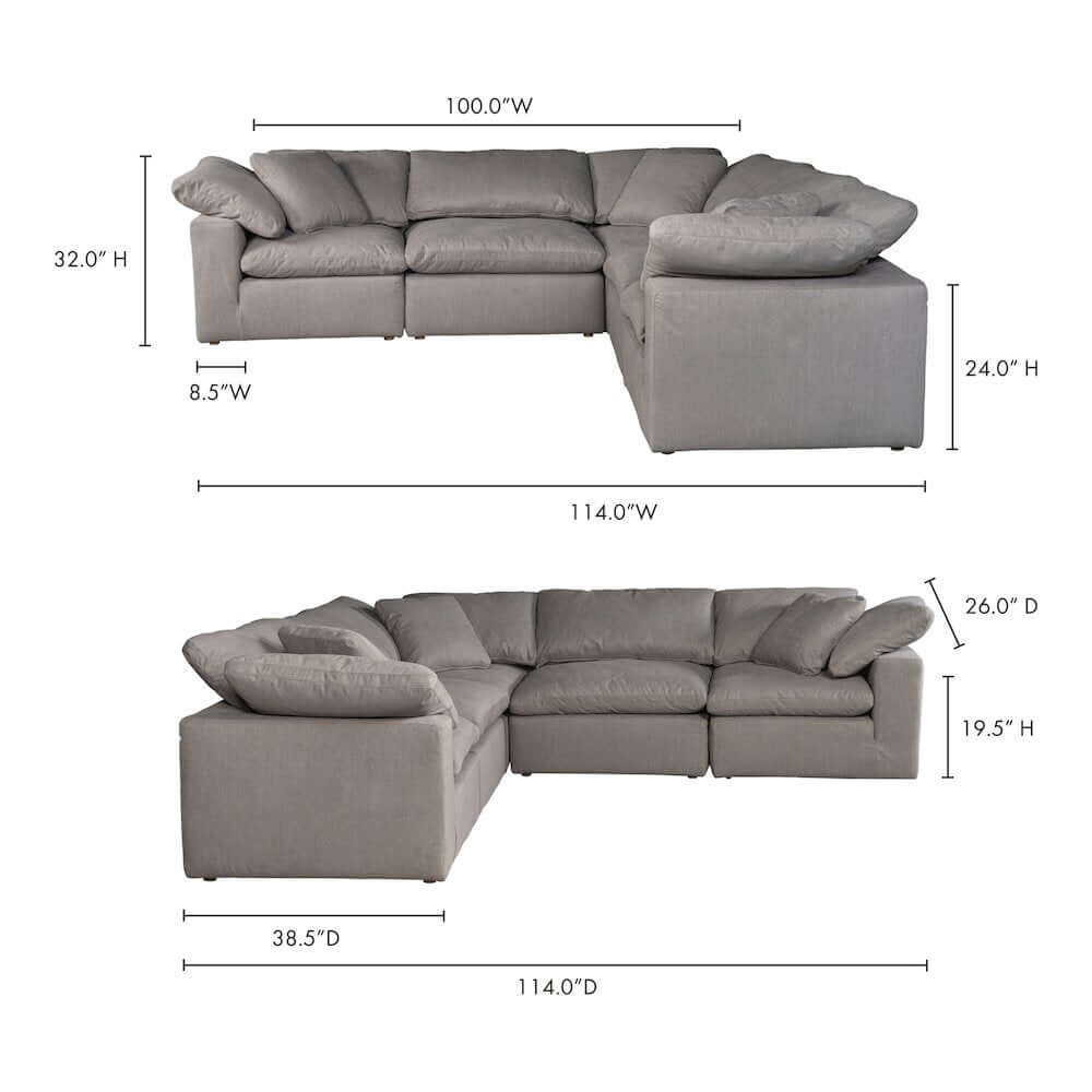 Terra Clay Modern Cloud Modular Sofa Sectional (4 Colors - Various Sizes)