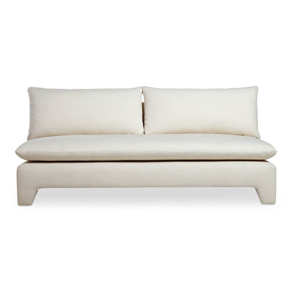 Estelle Modern Fabric Armless Sofa Loveseat 79" (2 Colors)