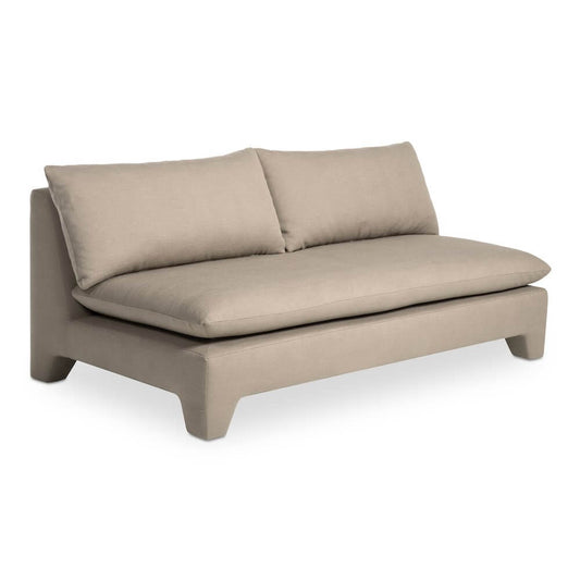 Estelle Modern Fabric Armless Sofa Loveseat 79" (2 Colors)