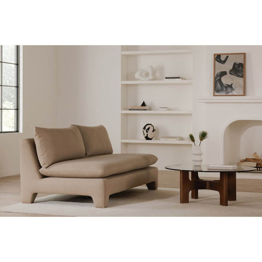 Estelle Modern Fabric Armless Sofa Loveseat 79" (2 Colors)