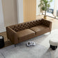 Elegant MCM Tufted Leather Sofa 90" (2 Colors)