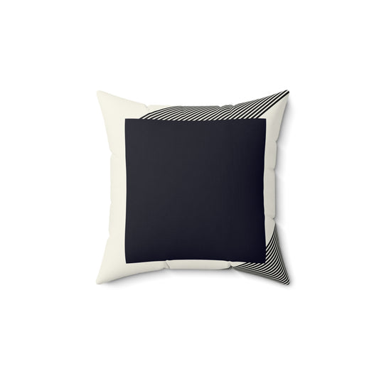 Spun Polyester Square Designer Pillow - Black & White - Revel Sofa 