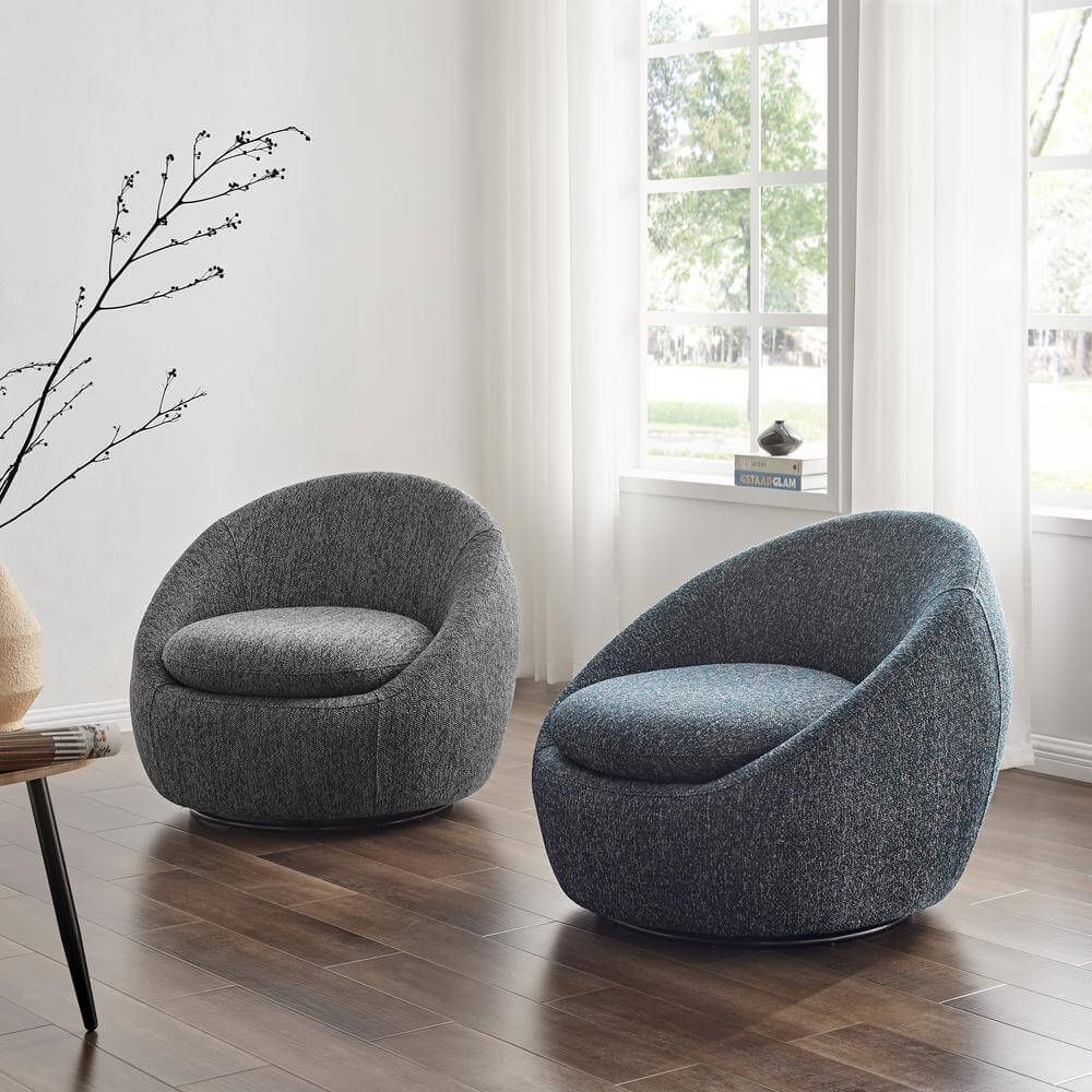 Adelmo Modern Fabric Swivel Accent Chair (4 Color Options)