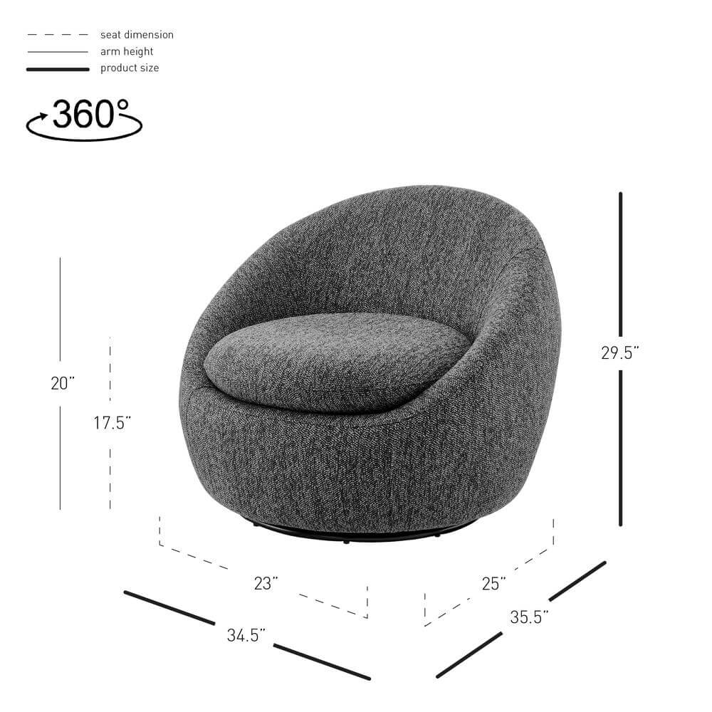 Adelmo Modern Fabric Swivel Accent Chair (4 Color Options)