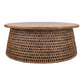 Kamari Rattan Round Coffee Table Solid Wood Top 44"