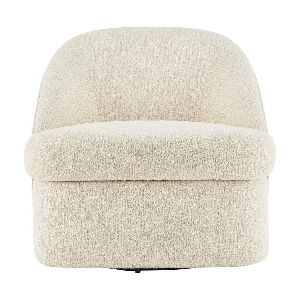 Hurley Chenille Fabric Swivel Accent Lounge Chair in Beige