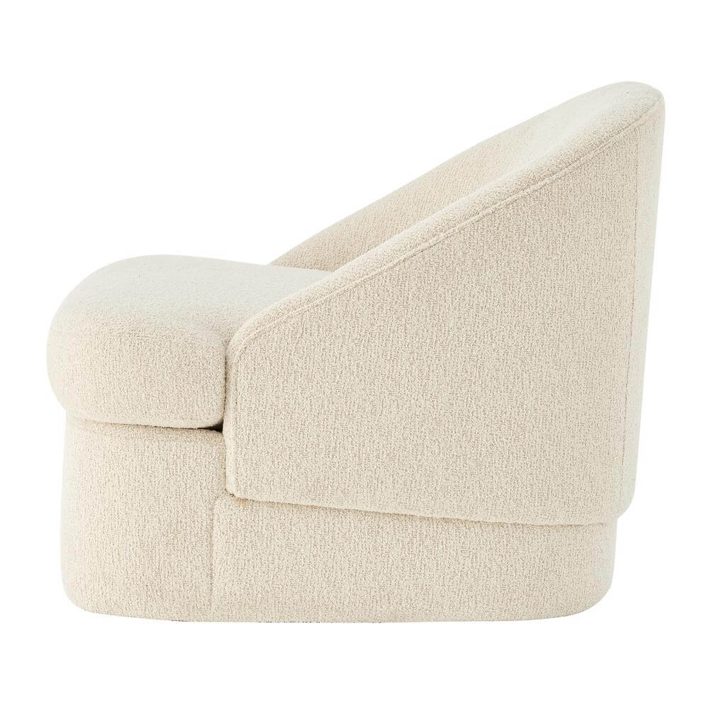 Hurley Chenille Fabric Swivel Accent Lounge Chair in Beige