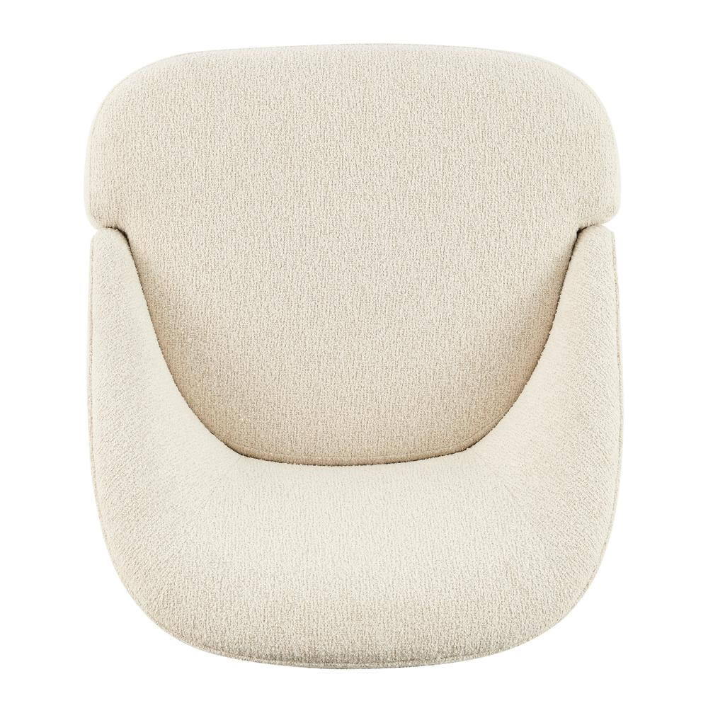 Hurley Chenille Fabric Swivel Accent Lounge Chair in Beige