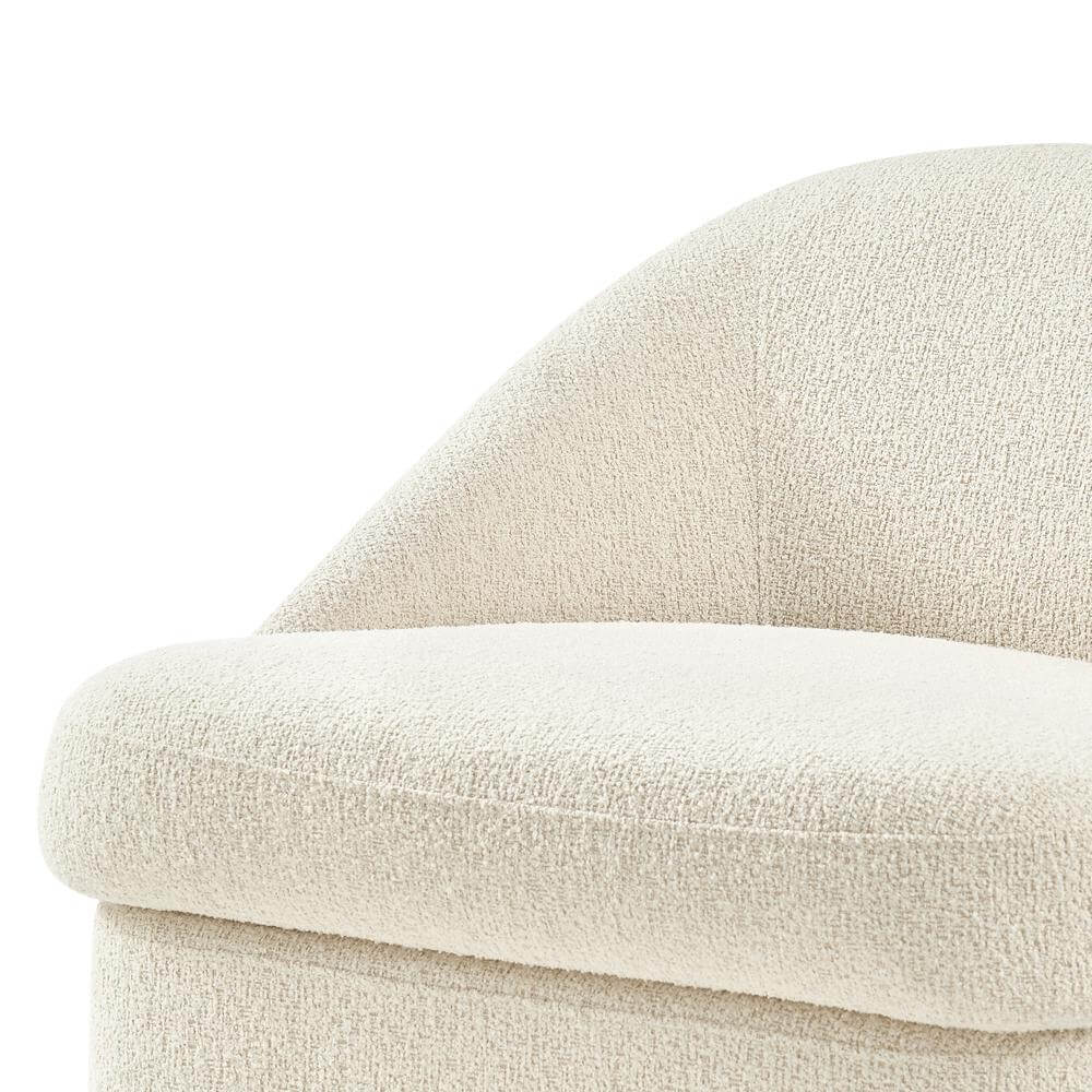 Hurley Chenille Fabric Swivel Accent Lounge Chair in Beige