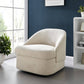 Hurley Chenille Fabric Swivel Accent Lounge Chair in Beige