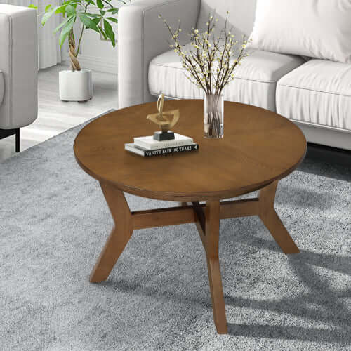 MCM Wood MDF Round Coffee Accent Table 32"