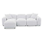 Contemporary Modular Sectional Sofa in Teddy Fabric with Ottoman (4pc) 95" - Revel Sofa 