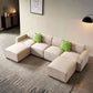 Modern Minimalist Modular U Shape Dual Chaise Sectional Fabric Sofa, Beige or Gray 131" - Revel Sofa 