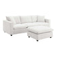 Modern Sectional Chaise Sofa Convertible Ottoman 4 Colors (100")