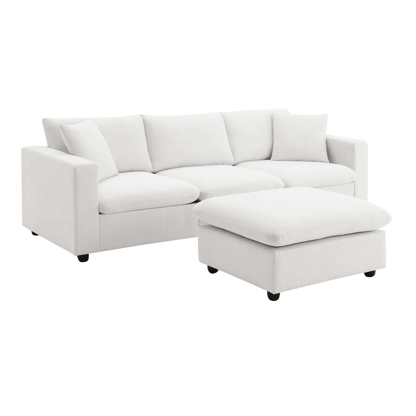 Modern Sectional Chaise Sofa w/ Chaise Ottoman 100" (4 Colors)