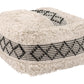 Pisco Boho Hip Fabric Ottoman Cube, Beige & Black 24" - Revel Sofa 