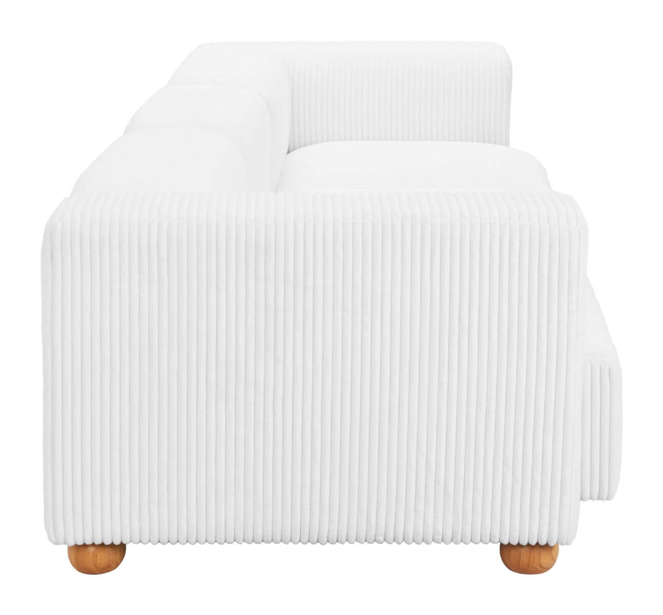 Tayte Deep Seated Modular Corduroy Sofa White 150"