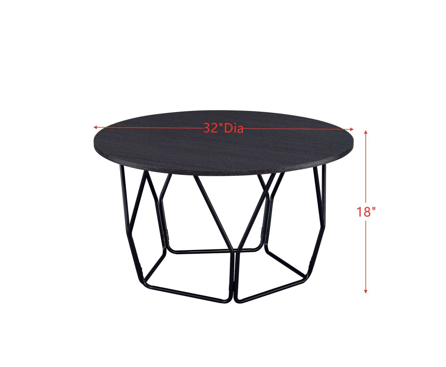 Sytira Round Geometric Coffee Table, Espresso - Revel Sofa 