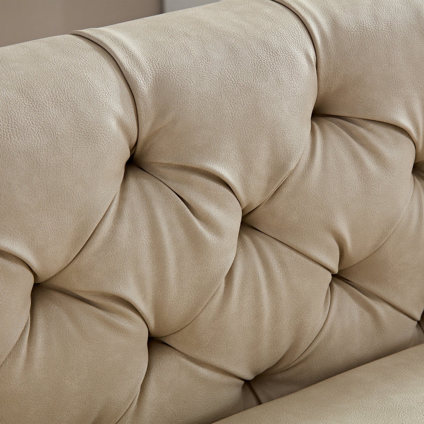 Elegant MCM Tufted Leather Sofa 90" (2 Colors)