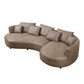 Modern Curved Faux Leather Chaise Sofa Sectional 128" (3 Colors)