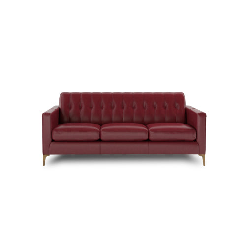 Liberty MCM Tufted Back Leather Sofa 86" (3 Colors)