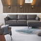 Meka Top Grain Gray Leather Sectional RF Chaise Sofa - Revel Sofa 