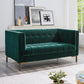 Isaac Stitch Tufted Velvet Loveseat 60" (2 Colors)