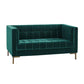 Isaac Stitch Tufted Velvet Loveseat 60" (2 Colors)