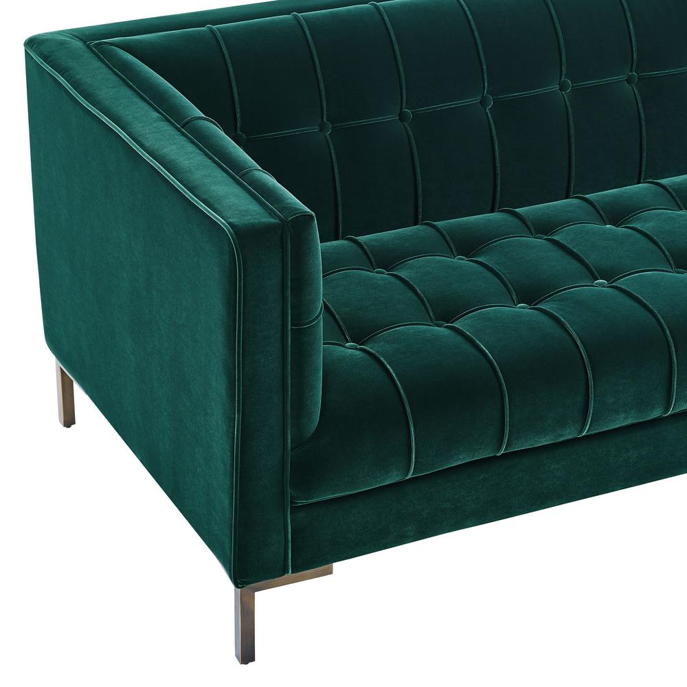 Isaac Stitch Tufted Velvet Loveseat 60" (2 Colors)