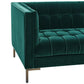 Isaac Stitch Tufted Velvet Loveseat 60" (2 Colors)