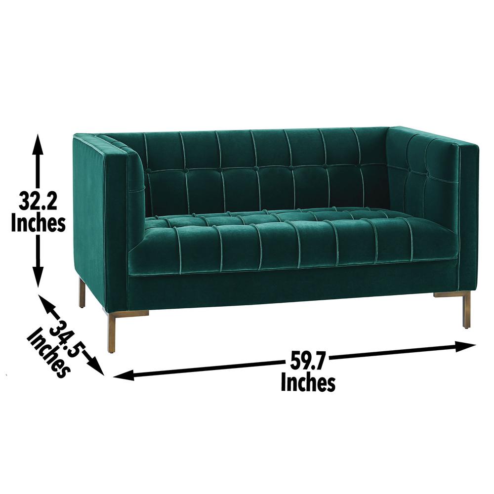 Isaac Stitch Tufted Velvet Loveseat 60" (2 Colors)