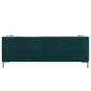 Isaac MCM Button Tufted Velvet Fabric Sofa (2 Colors)