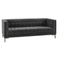 Isaac MCM Button Tufted Velvet Fabric Sofa (2 Colors)