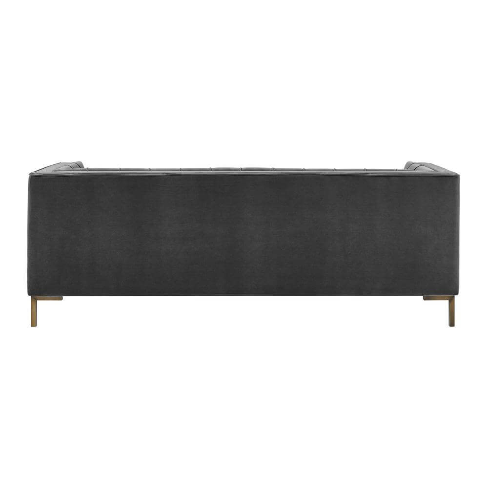 Isaac MCM Button Tufted Velvet Fabric Sofa (2 Colors)