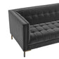 Isaac MCM Button Tufted Velvet Fabric Sofa (2 Colors)