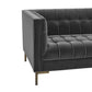 Isaac Stitch Tufted Velvet Loveseat 60" (2 Colors)