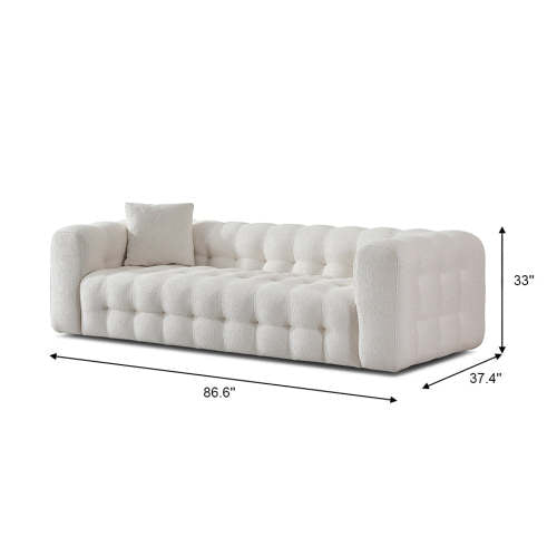 Eden Modern Boucle Bubble Sofa 90"