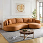 Modern Curved Faux Leather Chaise Sofa Sectional 128" (3 Colors)