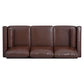 MCM Faux Leather 3 Seat Sofa 77"