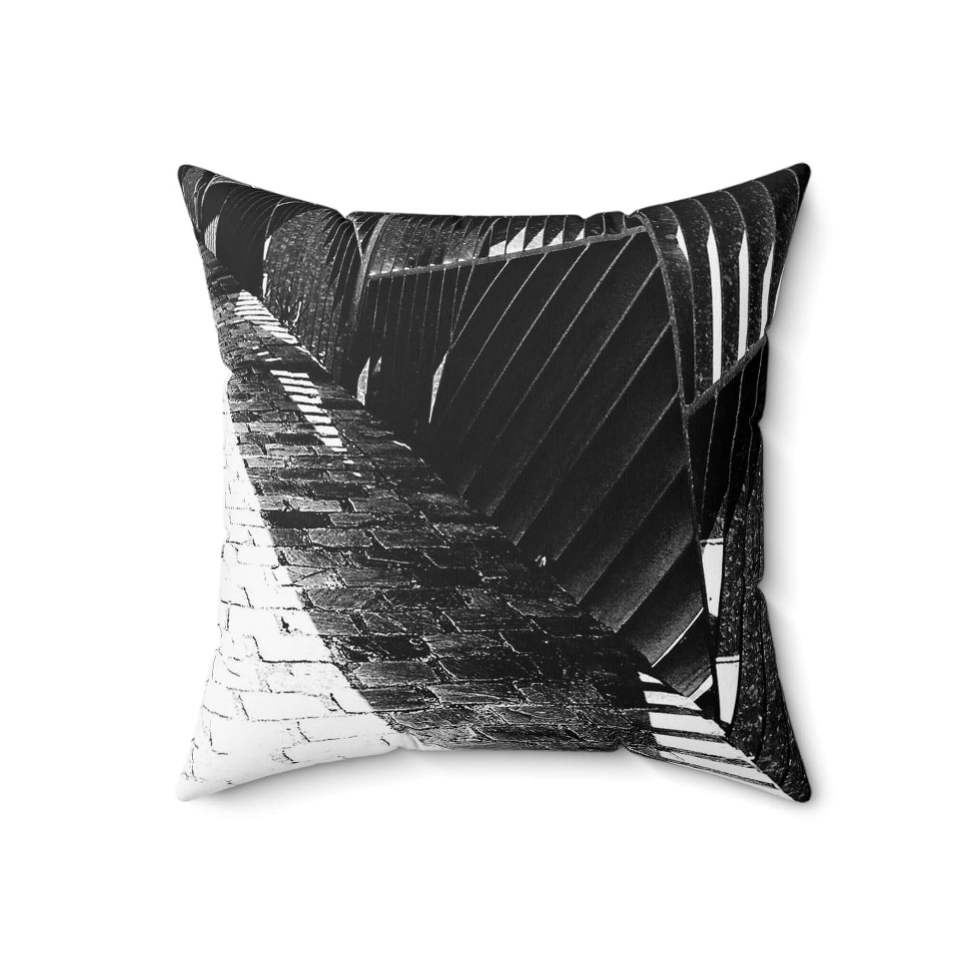 Spun Polyester Square Designer Pillow - Blk & Wht - Revel Sofa 