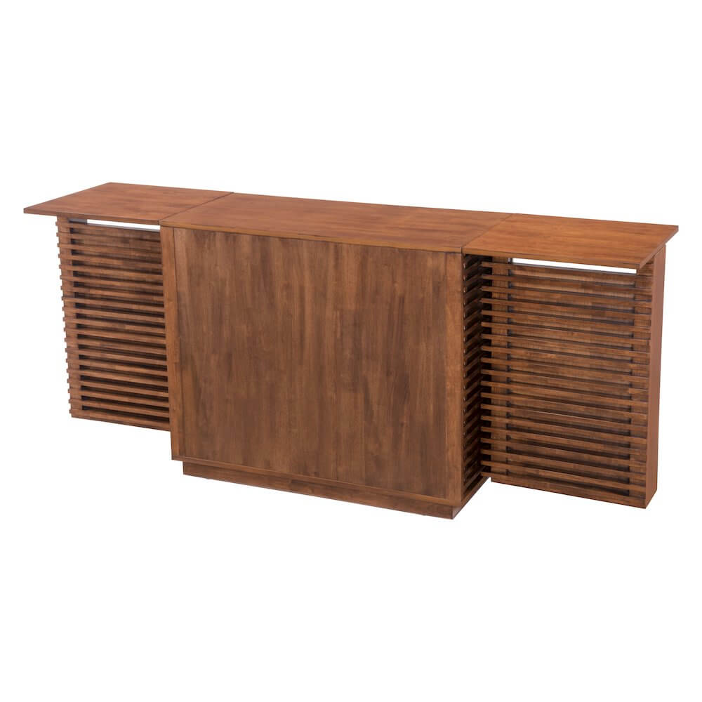 Linea Solid Wood Slatted Bar Wine Cabinet