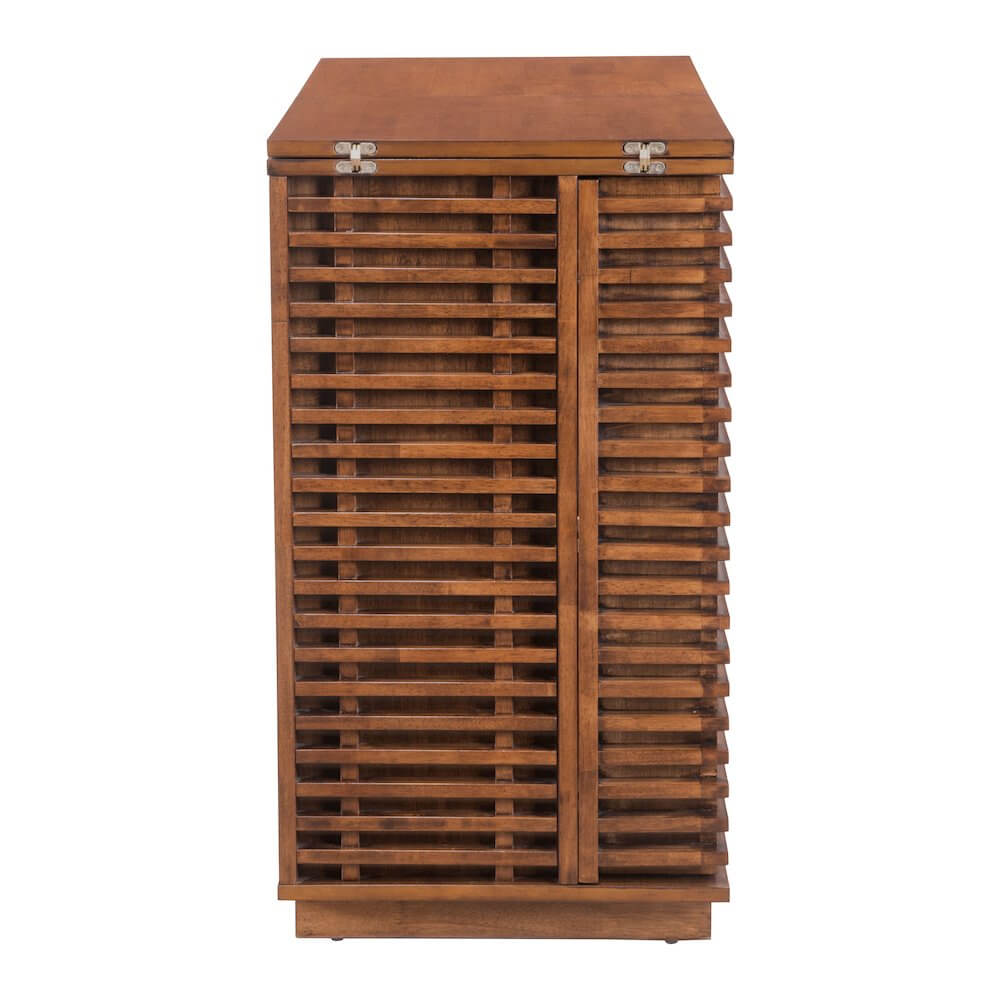 Linea Solid Wood Slatted Bar Wine Cabinet