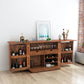 Linea Solid Wood Slatted Bar Wine Cabinet