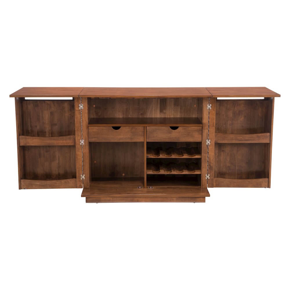 Linea Solid Wood Slatted Bar Wine Cabinet