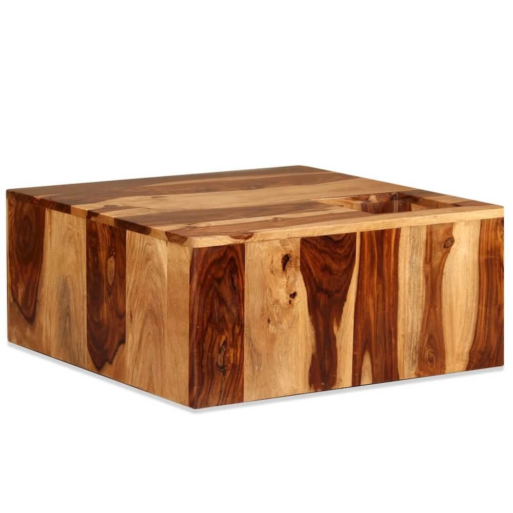 Solid Sheesham Wood Square Coffee Table 27.6"